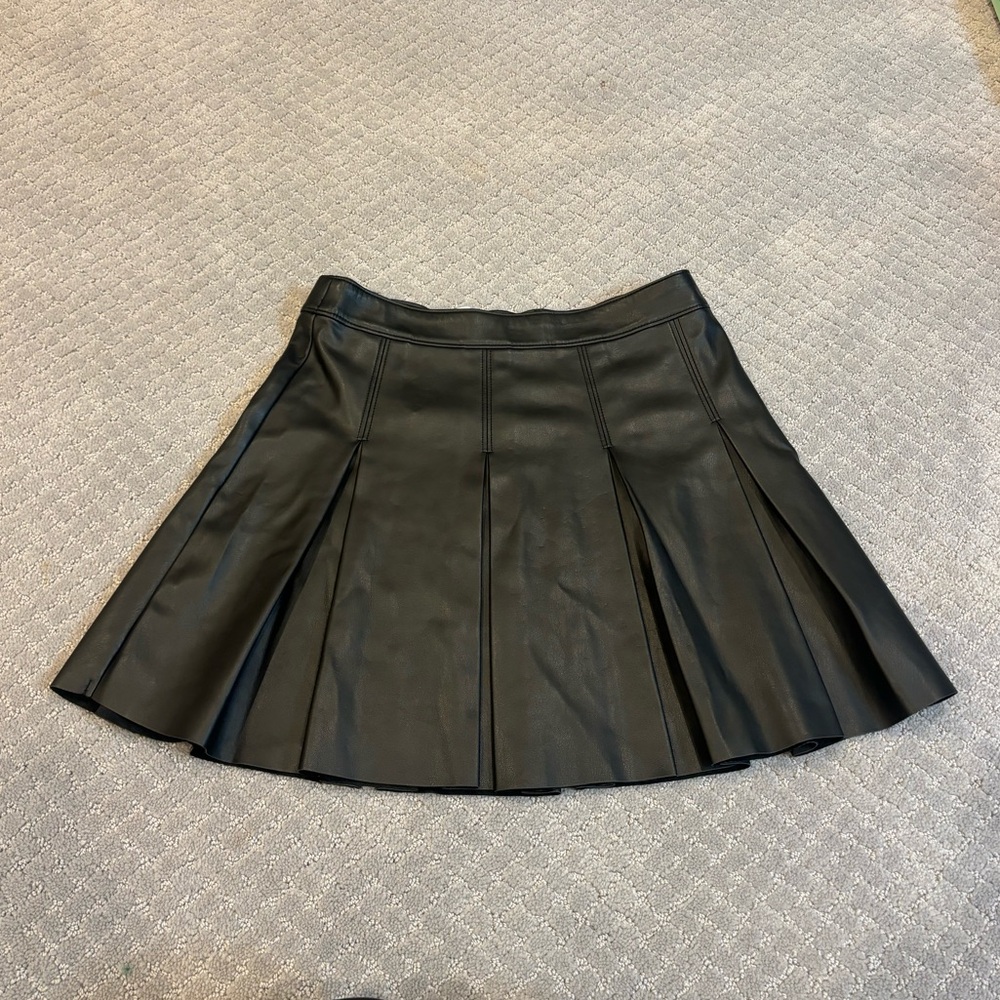 Hollister Black Leather Skater Skirt
